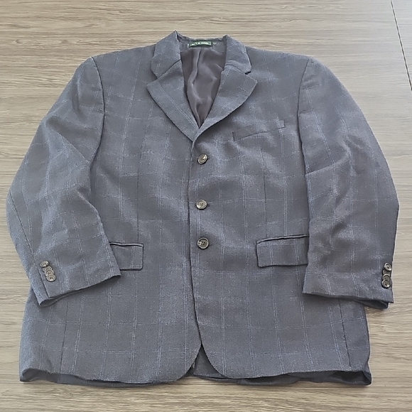 Ralph Lauren Vintage Made In Canada Gray Checkered Blazer